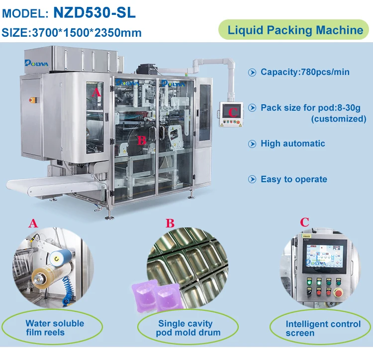 Polyva machie OEM ODM automatic powder liquid detergent packing machine detergent pods liquid pouch packing machine