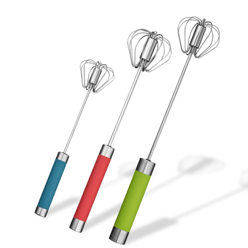 Mini Handheld Stainless Steel Egg Beater / Metal Wire Whisk With Ball