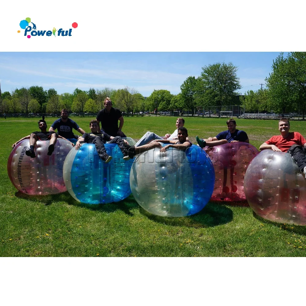 1.5M Dia Adult Body Zorb Bumper Ball Suit Inflatable Bubble Football Soccer Ball With Colored Dots Bumper Ball