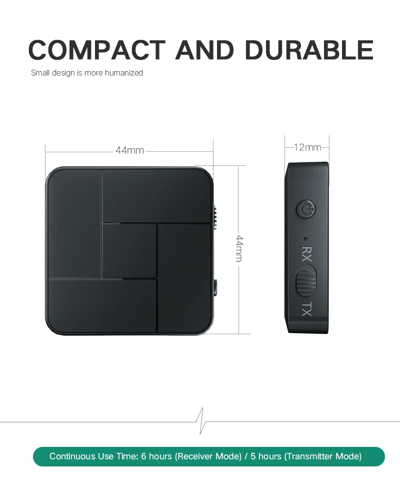 KN326 BT 5.0 Receiver Transmitter 3.5mm AUX Jack RCA USB Dongle Wireless Audio Adapters Handsfree Call Microphone For Car TV - ANKUX.COM