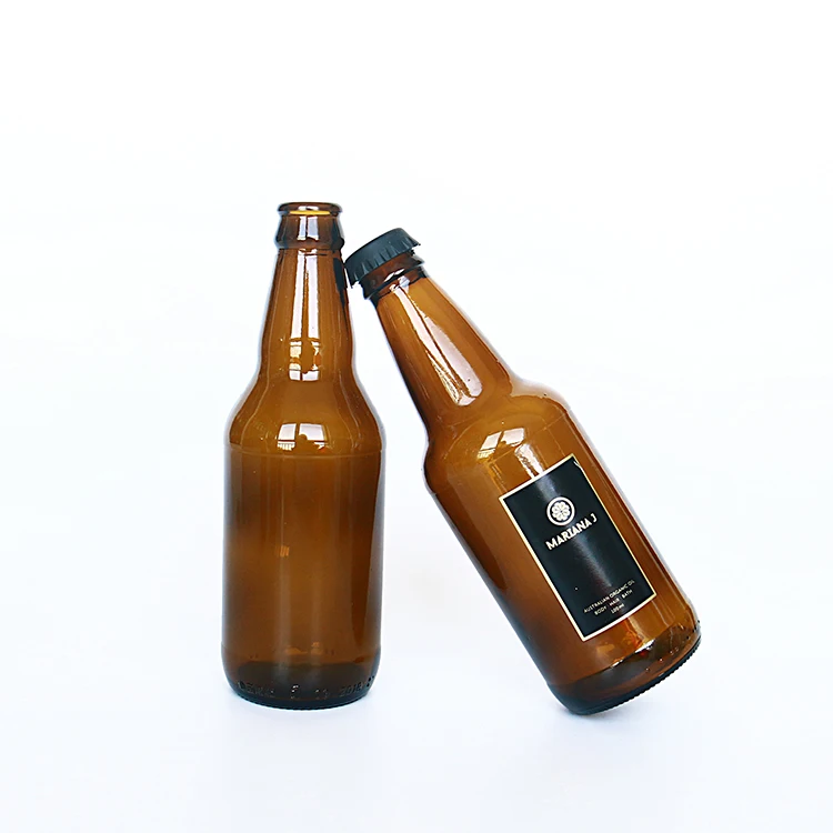 food grade 330 ml 500 ml amber beer glass bottles with crown