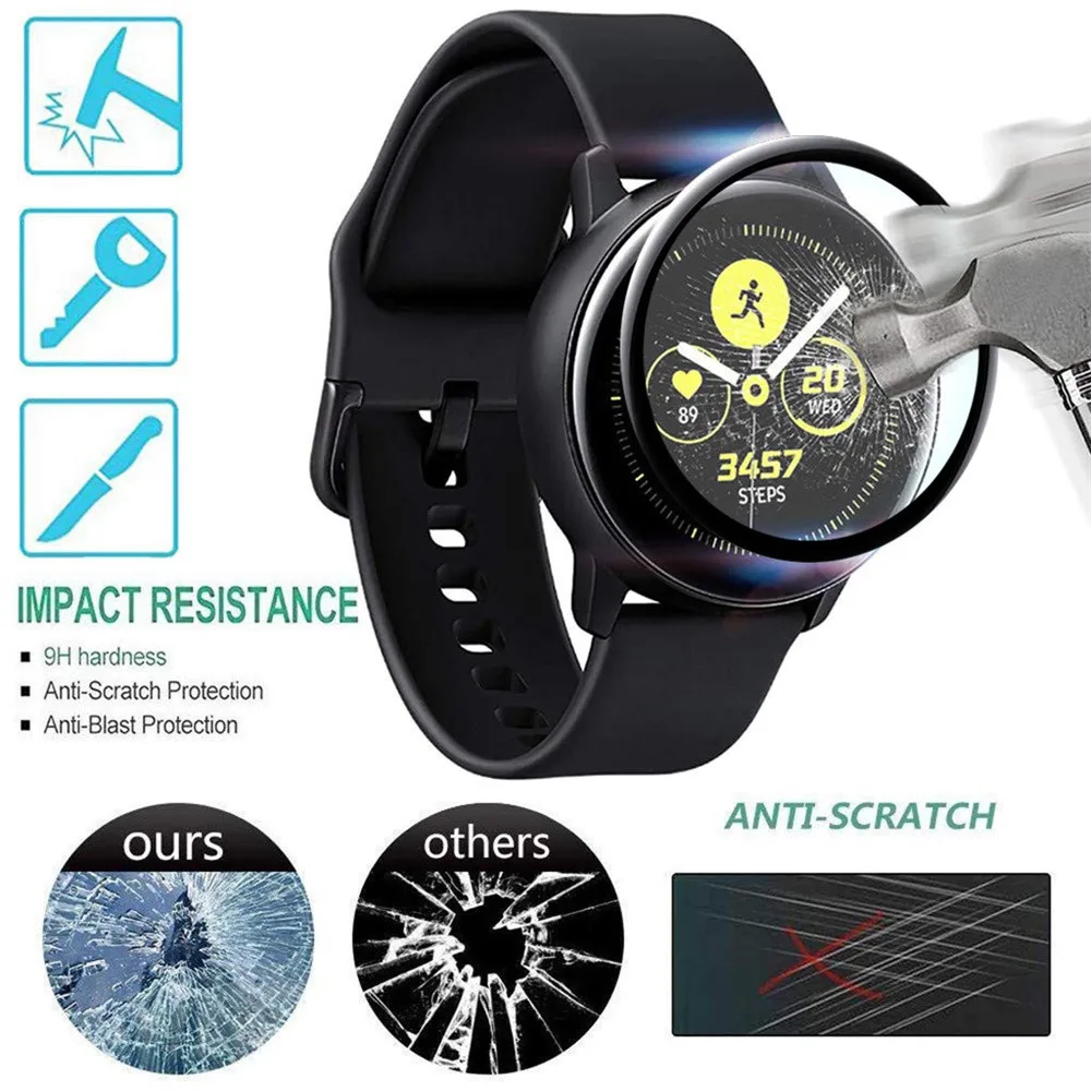 Protective Film For Samsung Galaxy Watch Active 2 40mm/44mm Active2 SmartWatch Screen Protector Full Cover