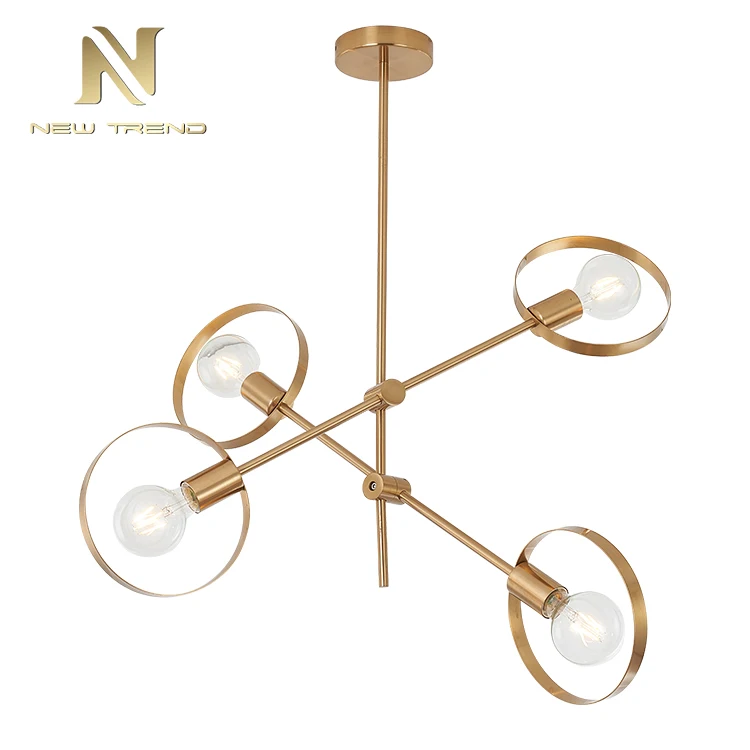 Hot sale new design contemporary bedroom decor iron chandelier pendant light