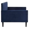 DongguanHandy Living Navy Blue Velvet Upholstered Twin-size Square Back Daybed