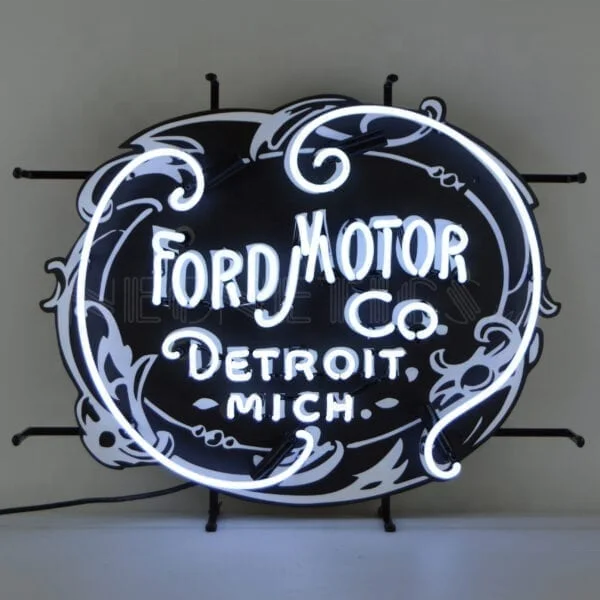 Ford racing neon sign glass neon light sign wall neon clock oem factory china supplier shanghai antuo