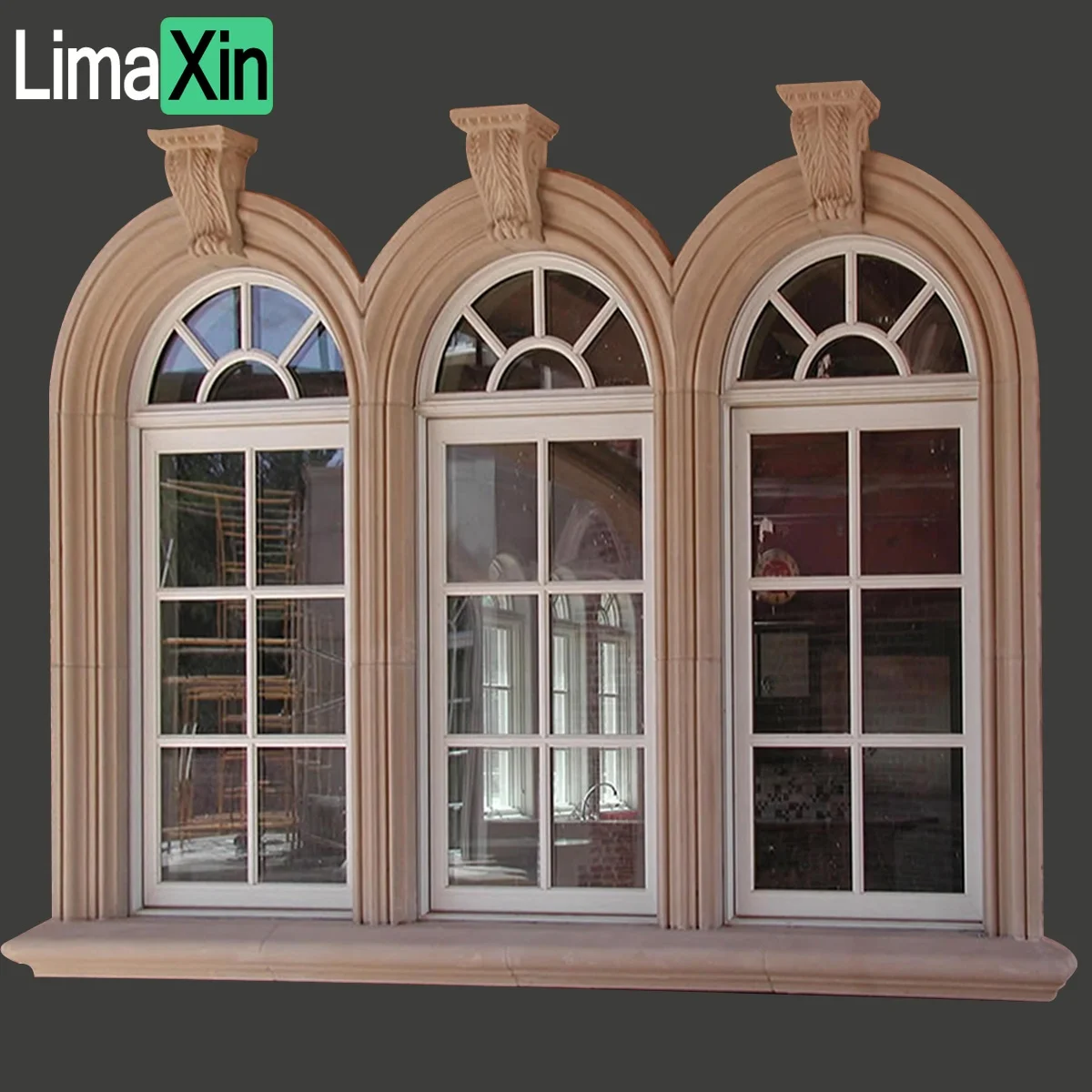 Marble Window Frame Design - High End House Exterior Decor