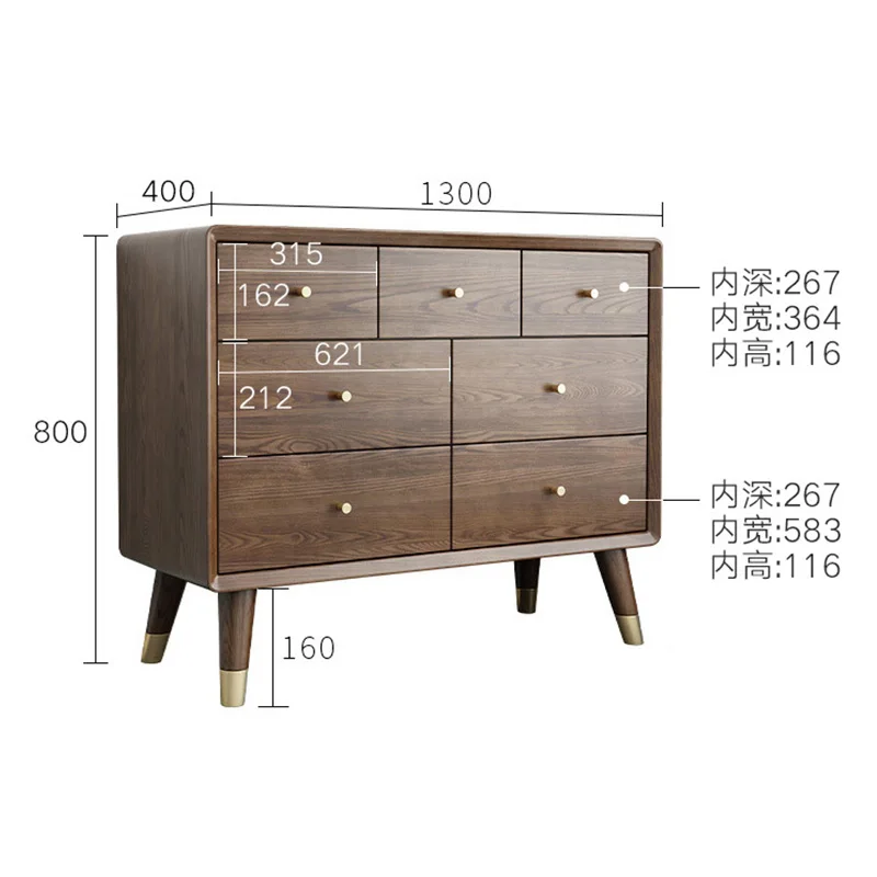 product-BoomDear Wood-Solid Wood Chest of 7 Drawers Dresser with sliding Drawers Design popular nord-1
