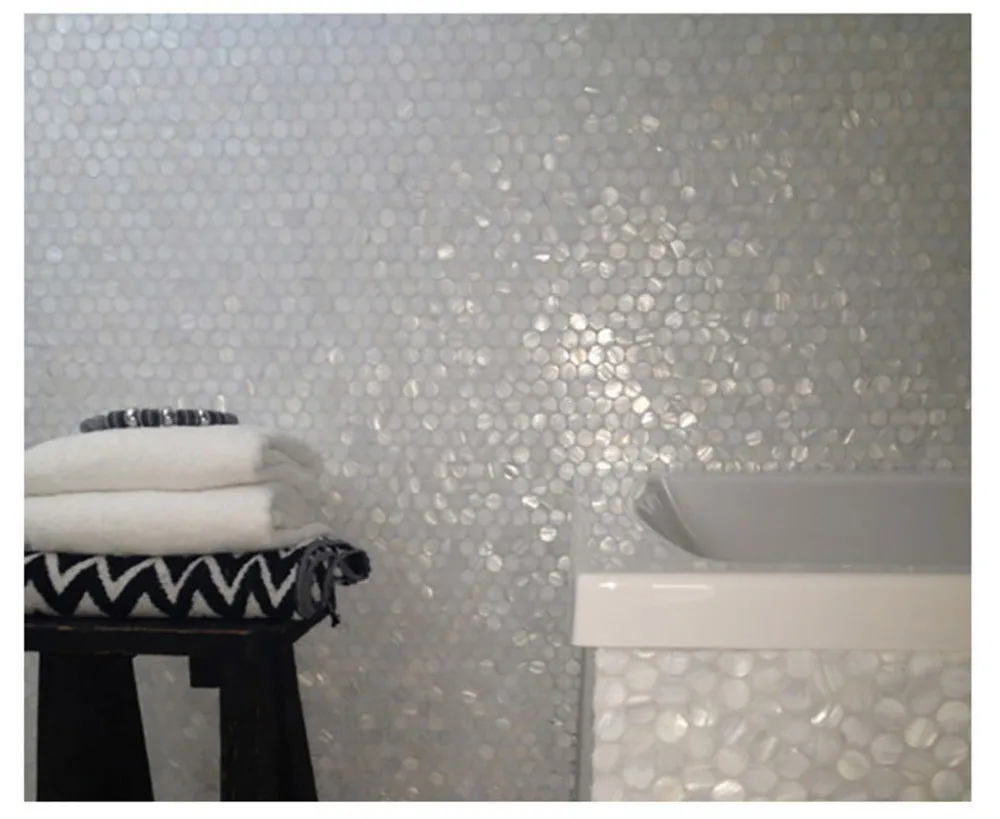 black Mother Of Pearl Shell Wall Mosaic Tile Inlay