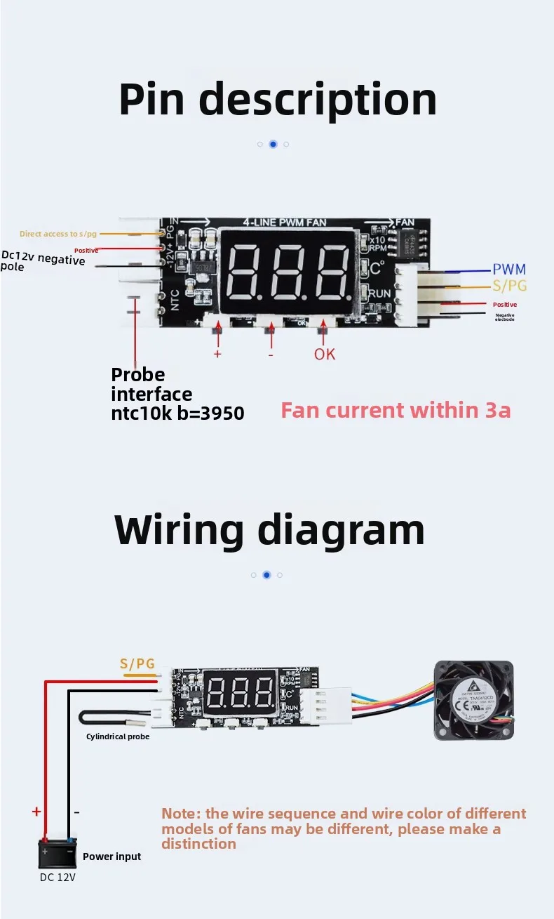 Brand Four-wire Pwm Fan, DC12V3A - detail 8