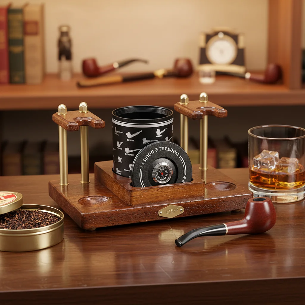 tobacco pipe rack Stand crafted from full grain leather 18Pipe Handmade Lighted Tobacco Pipe