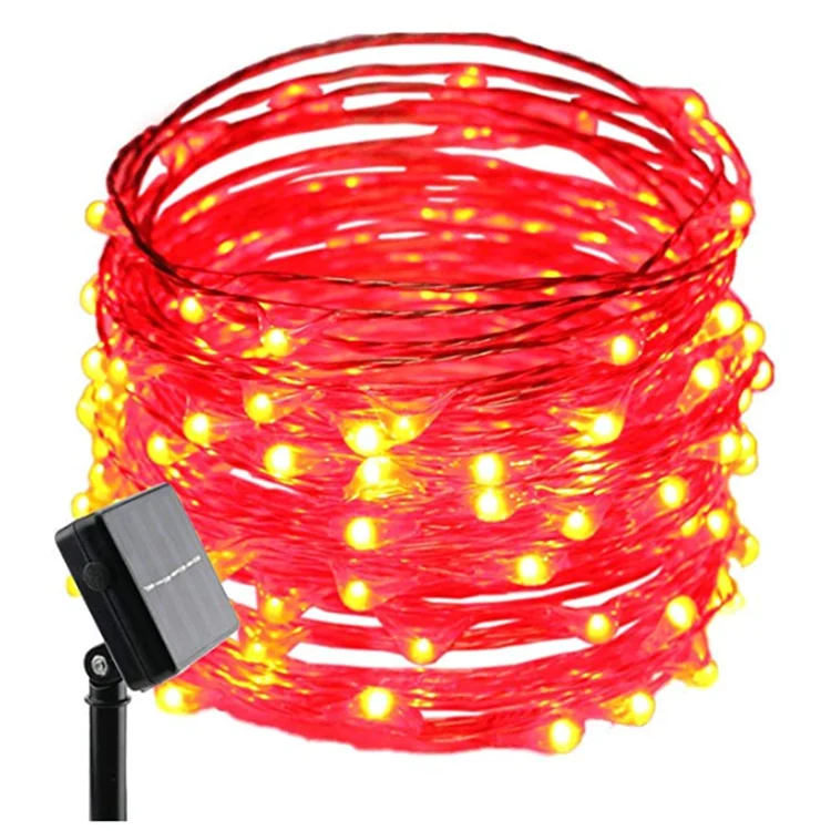 Wireless Easy to Install Solar Powered LED Copper Fairy Light String 100 LEDs Tiny Lamps