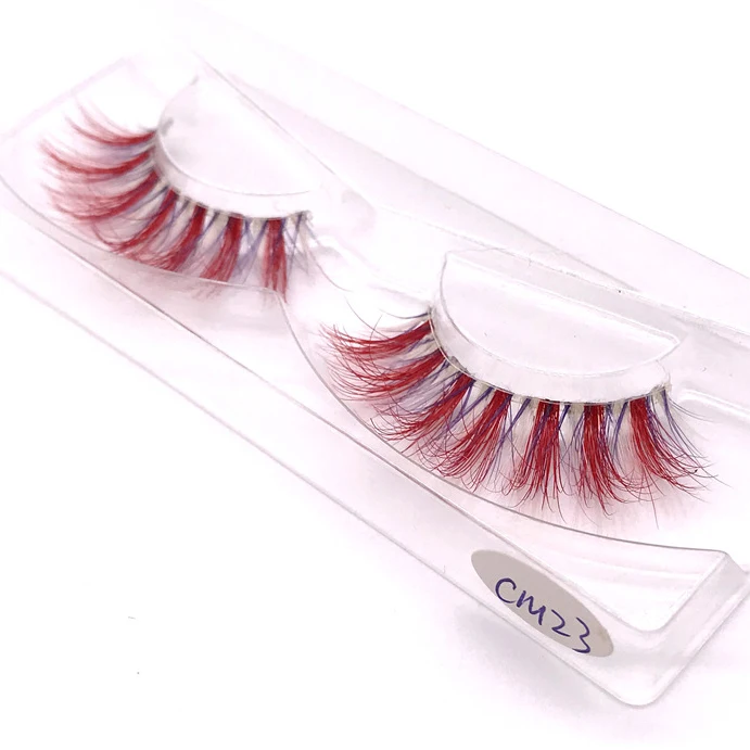 Hot selling high quality colored false stage eyelash private label crazy mink eyelashes