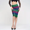 Women skirt hot sale fashion OEM Service Mini Fitted sexy colorful stripes Sequined hip Pencil skirt ladies