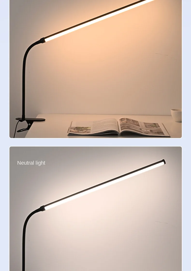 眼部护理发光二极管床头灯夹10亮度3模式长柔性鹅颈塑料体家用办公室DC电源