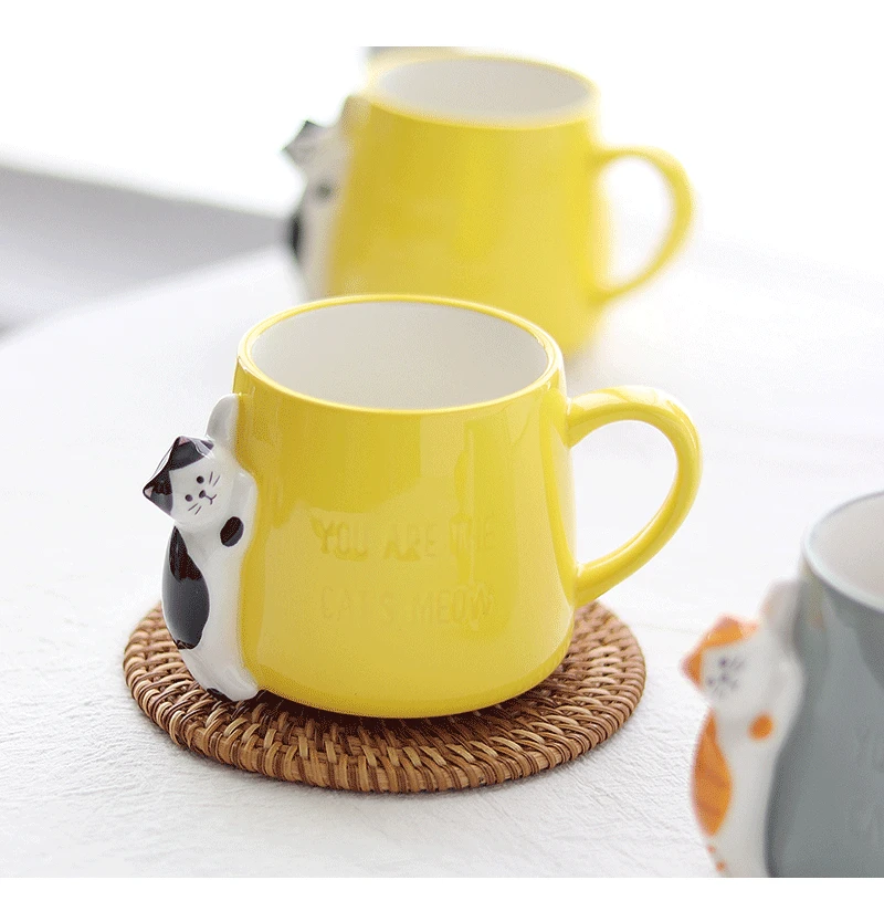 Lovely Cartoon Ceramic Cat Mugs Breakfast For Kids Lovely Cartoon Ceramic Cat Mugs