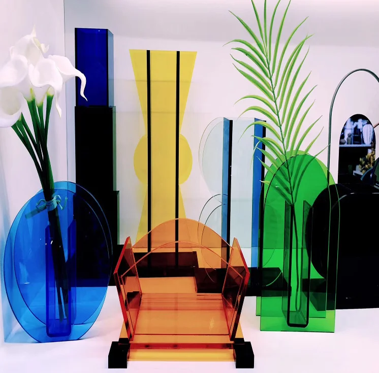 Home Decoration Plastic Flower Vase Acrylic Flower Vases Custom