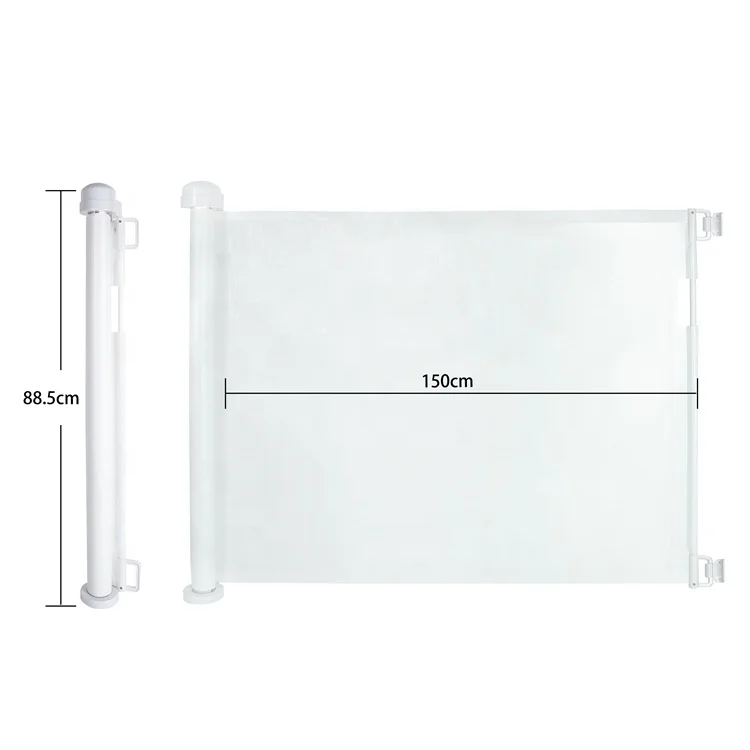 

Retractable Baby Gate Wide Safety Mesh Gate Easy to Roll and Latch for Stairways Doorways Hallways, White