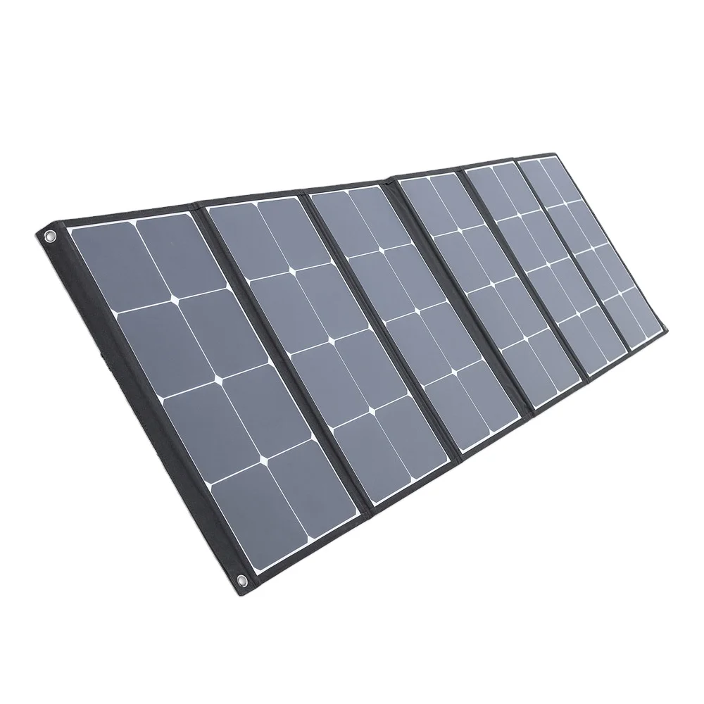 Dokio 200W ultra-light foldable solar panel folded into compact rectangle