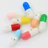 Capsule Shape 22mm*7mm Artificial Drug Medicine Style Loose Plastic Beads Smiling Faces Emioji Expression for Decor