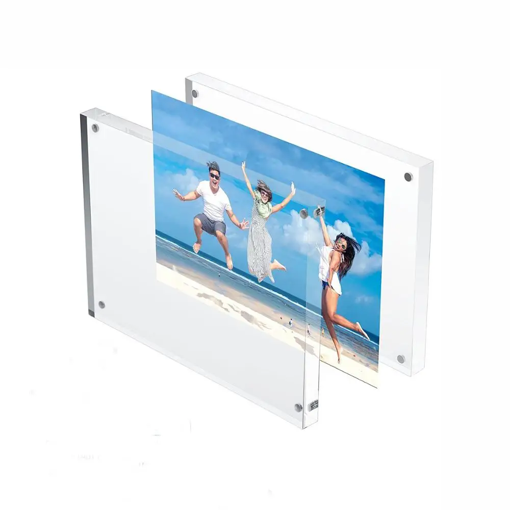 Acrylic Photo Frame Free Standing Closure 4x6 Double Sided