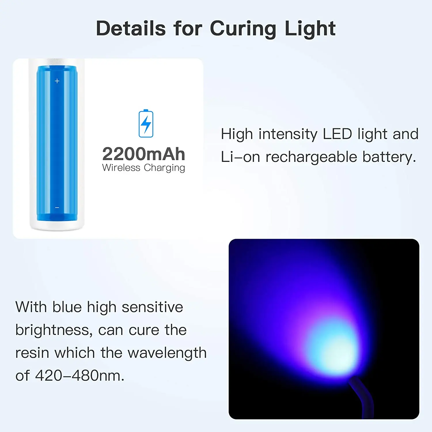 Dental Wireless Curing Light Dentist Cordless Led Blueray Dentistry