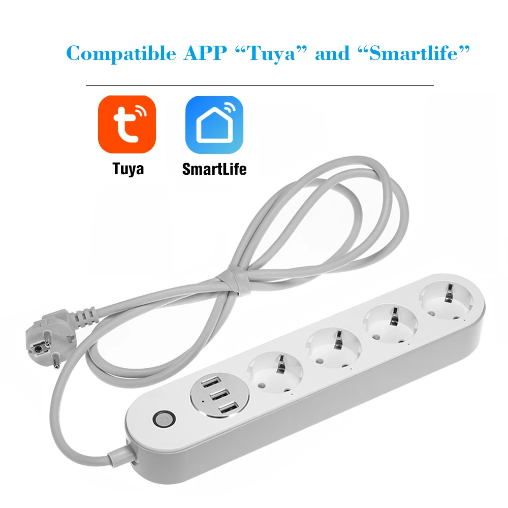 Factory Tuya 3 Usb Charging Ports Mi Power Plug Converter Adapter Smart