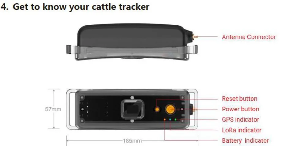 Lora Cattle Animal GPS Collar Tracker