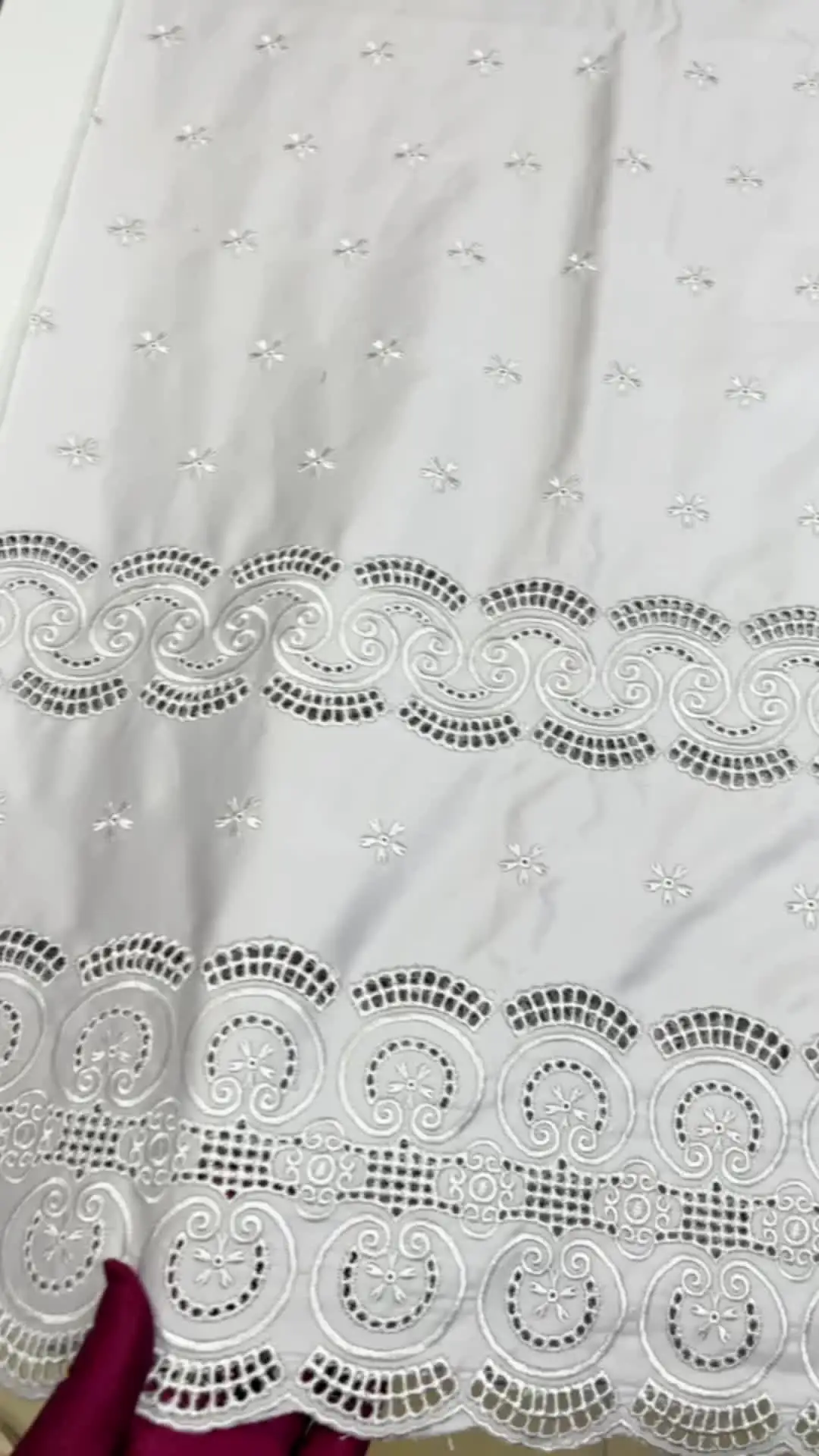 Sinya High Quality 100% Cotton Voile Lace for Men Lvory Color