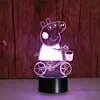 Hot sale 7 Colors peppas pig 3d lamp night light kids gift kid toy with Cheapest Factory Price