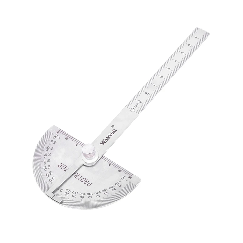 
100mm Stainless Steel single Arm 180 Degree bevel Protractor angle degree measuring tools goniometer Angle Finder 