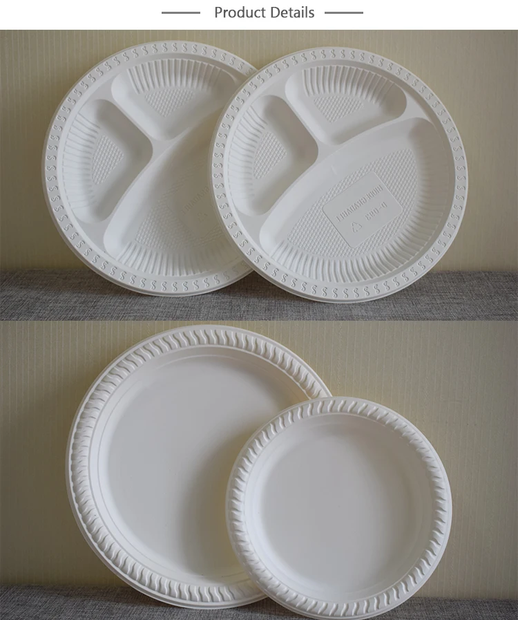 Biodegradable Disposable Cornstarch Round Plate