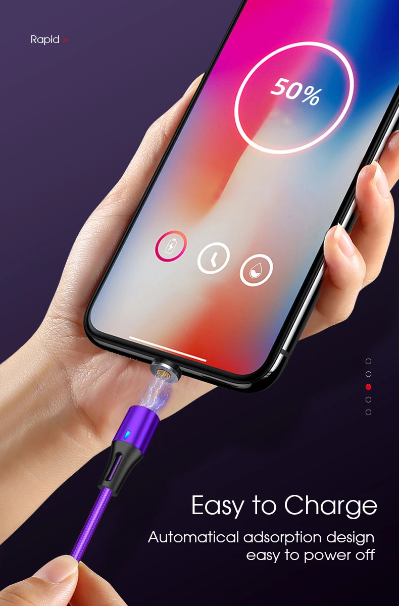 Vothoon 3 in 1 Magnetic Fast Charging Cable 3A USB Type C Fast Cable Micro USB Data Cable - ANKUX.COM