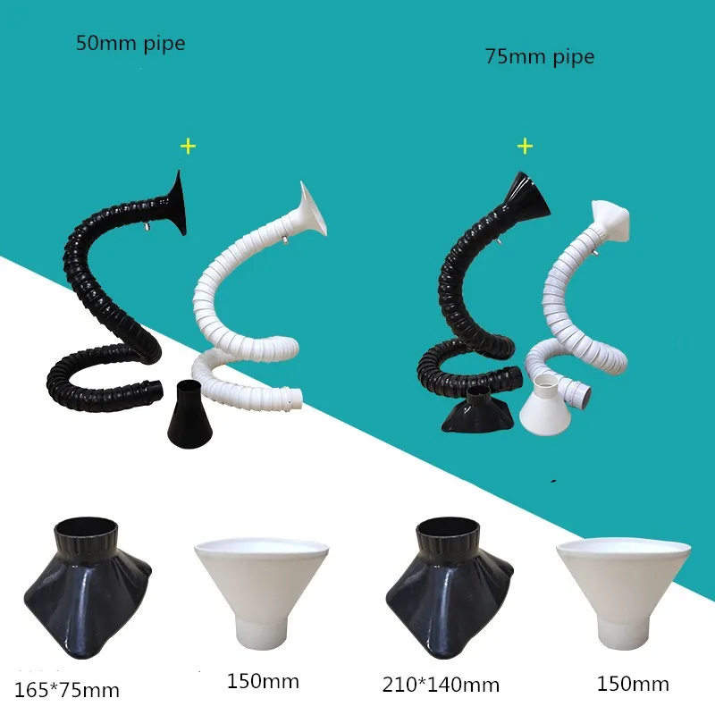 160mm Flexible Plastic Exhaust Smoke Equipment Universal Fume Extractor