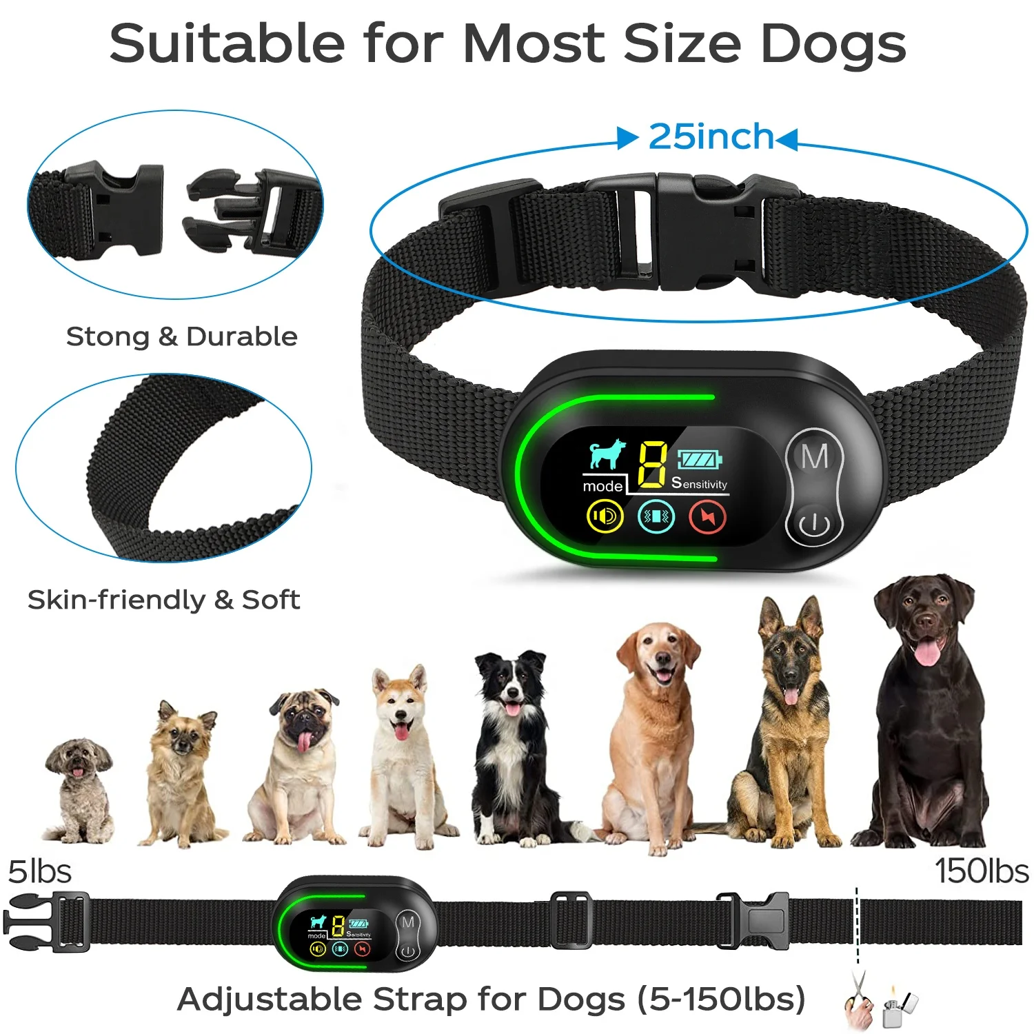 2023 New High Tech Best Anti Barking Dog Collar With Humane Shock 5