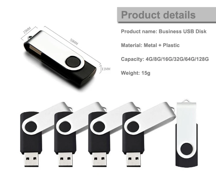 Rotate Metal Gift USB Flash Drives Bulk Cheap Swivel 1GB Corporate - ANKUX.COM