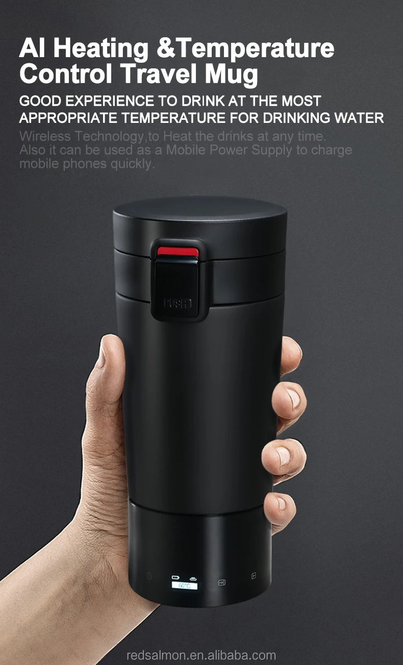 2019 Release Redsalmon Heated Coffee Mug With Lithium Battery,Heating