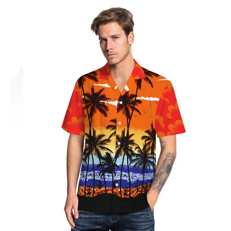 Wholesale New Summer Men Fashion Buttondown Short Sleeve Shirt Lapel