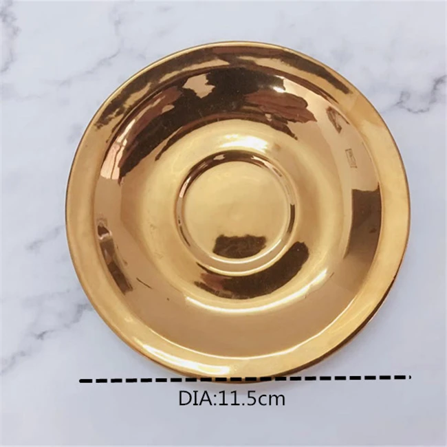 Luxury 12 Pcs Gold and Silver Electroplating Porcelain Coffee/tea Cups and Saucer Set With Rack Espresso Cup Set details