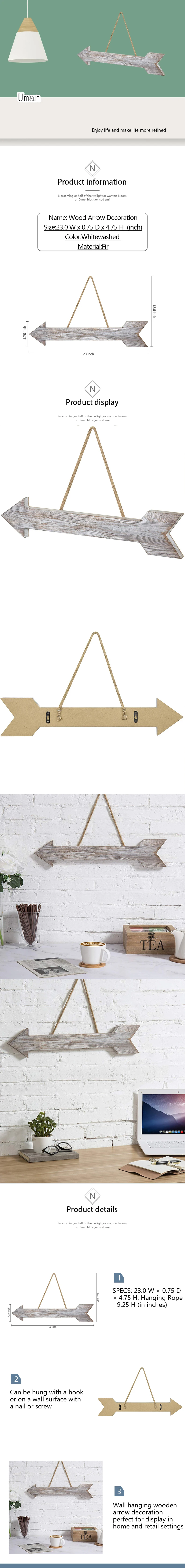 Wholesale Hanging Wall Art Shabby Chic Whitewashed Wood Arrow Decoration -  Buy Rustic Wood Arrow Wall Decor,Wooden Decorative Arrows,Rustic Wood Arrow  