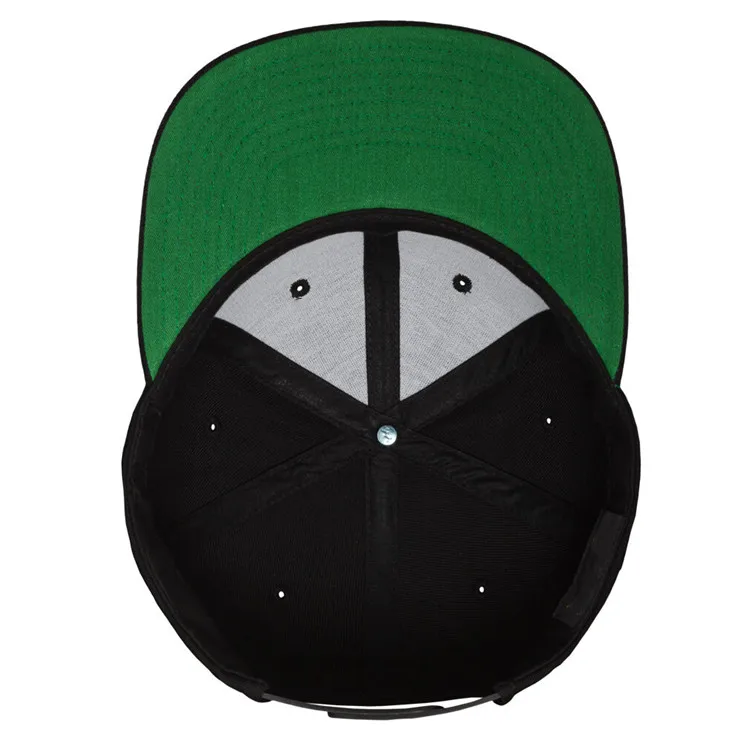 Wholesale Custom Snapback Hat With Green Under Brim Custom Mesh ...