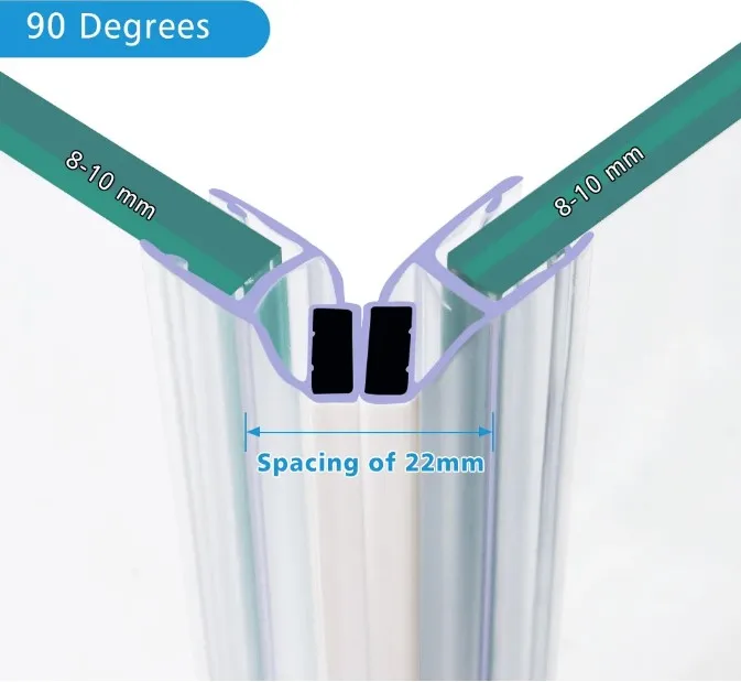 Weather Stripping Flexible Clear Shower Room Plastic Door Bottom