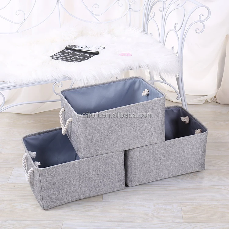 Gray Basket Small Fabric Boxes Cube Storage Bins 13x15x13 Buy Gray