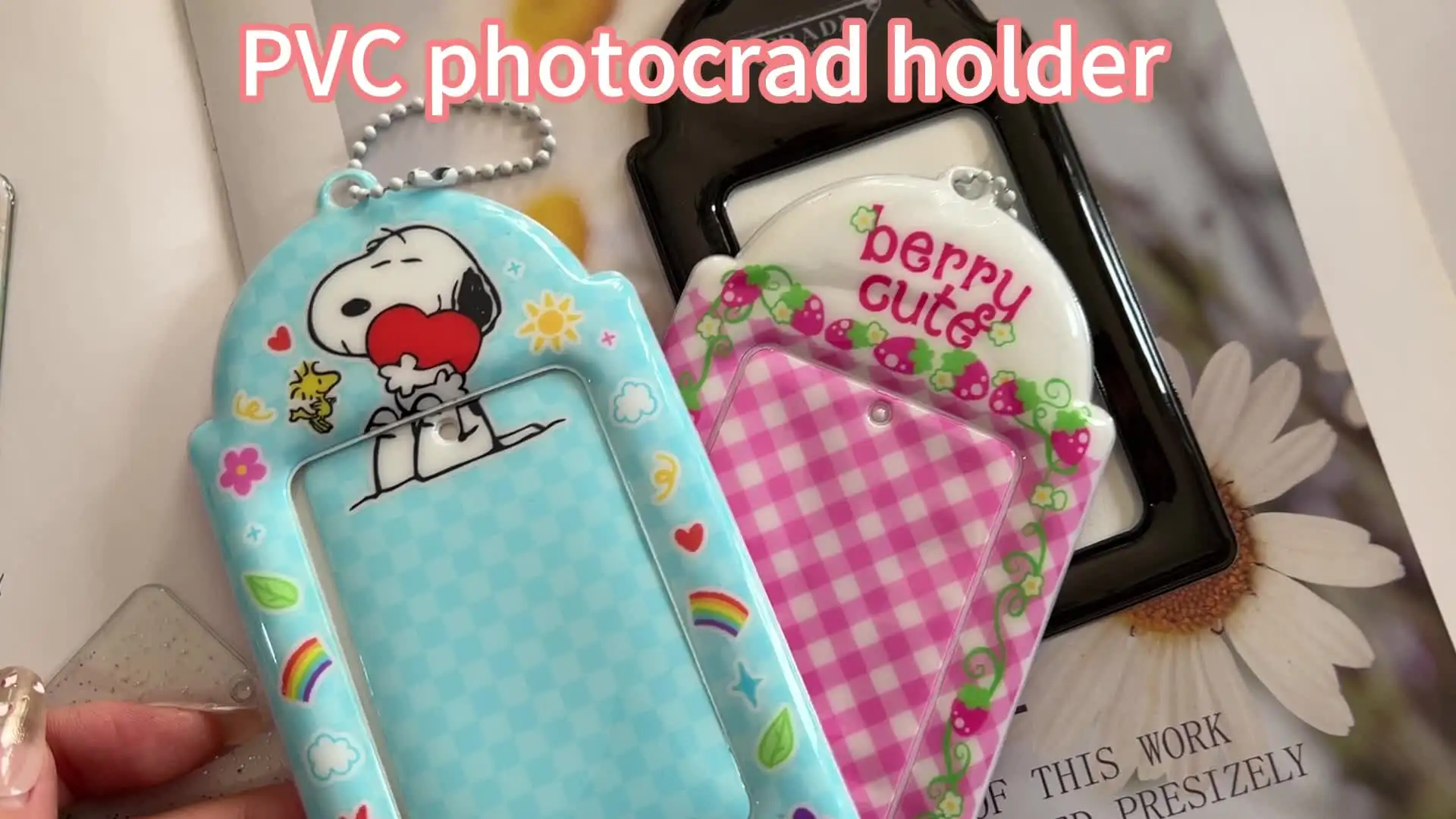 Amazon.com: 4Pcs Cute Puppies Photocard Holder Keychain