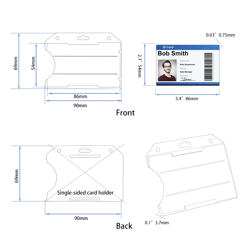 Abs Horizontal Id Card Holder For Nurse,Wholesale Retractable Badge ...