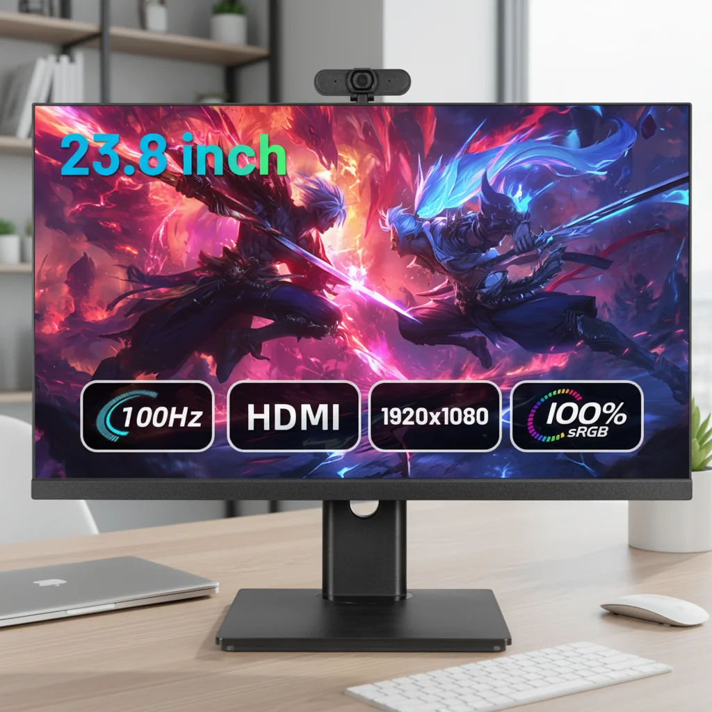 Close-up of USB-C port, DisplayPort, and HDMI ports on a 1080p gaming monitor
