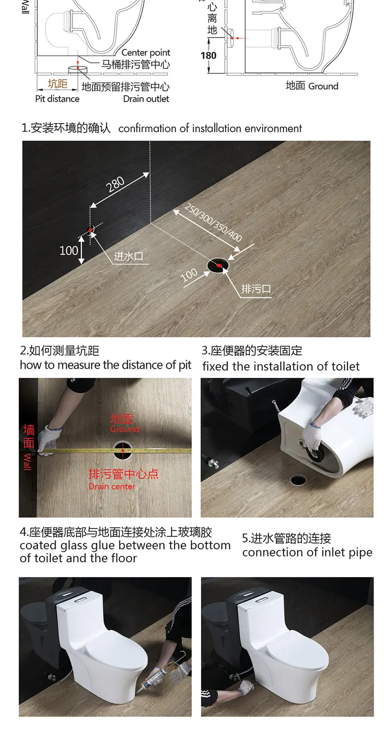 Hot salessoft closing one piece floor mounted one piece flush toilet