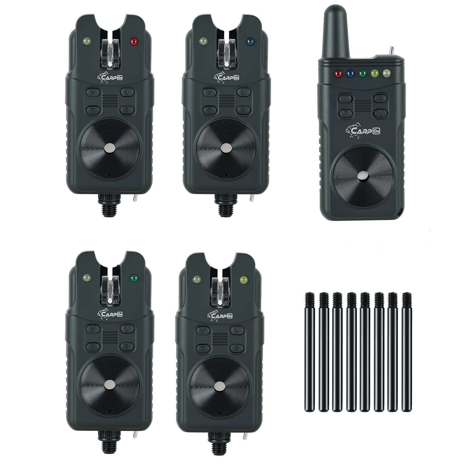 Wireless Waterproof Black Carp Fishing Bite Alarm 4+1 Set supplier