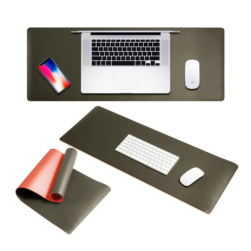 Ultra Thin Office Desk Mat Pu Leather Double Side Laptop Desk Mouse Mat