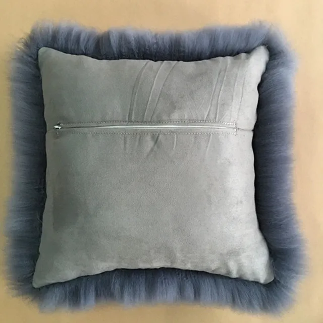 Genuine New Zealand Sheepskin Lamb Fur 45x45cm Throw Pillow Cushion