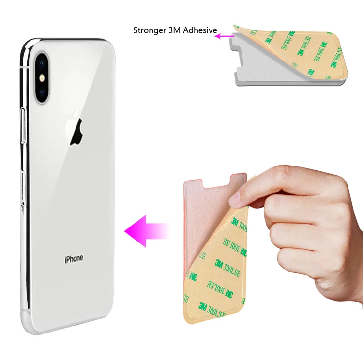 Pocket phone card holder sticker